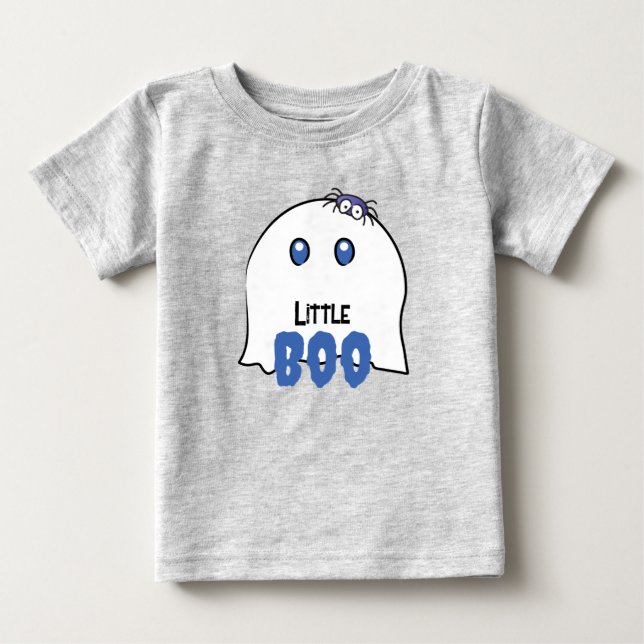T-shirt Pour Bébé Petit garçon Boo premier Halloween Gentil Fantôme  (Devant)