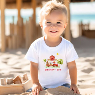 T-shirt Pour Bébé Petit garçon d'anniversaire de la ferme tracteur r