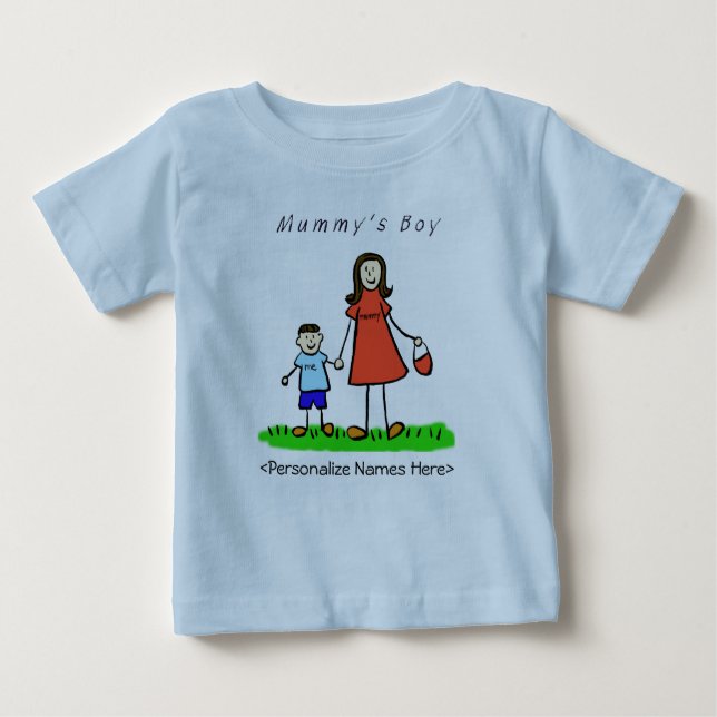 T-shirt Pour Bébé Petit garçon de maman - Brunette Mère & Fils Chemi (Devant)