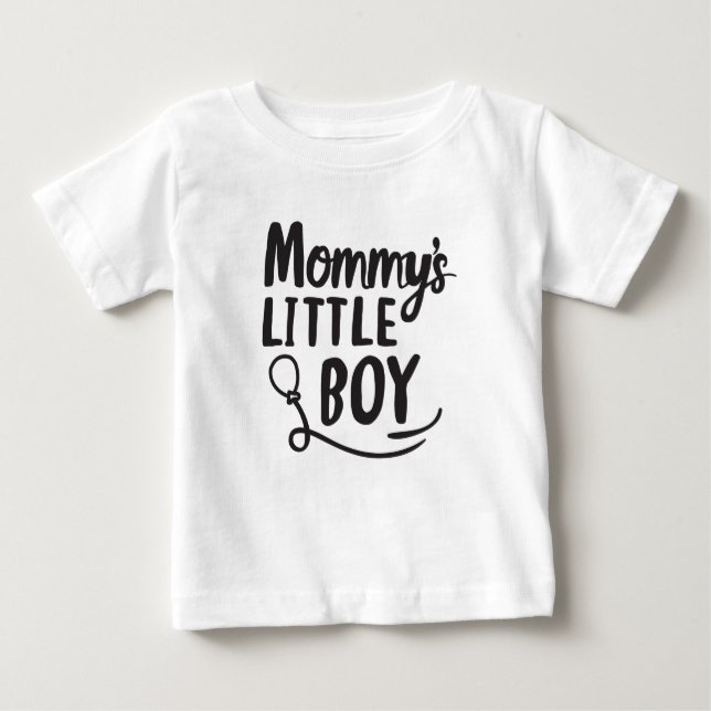 T-shirt Pour Bébé Petit garçon de maman noire et blanche Nouveau Fil (Devant)