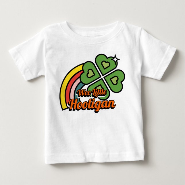 T-shirt Pour Bébé Petit garnement Saint-Patrick Trèfle (Devant)