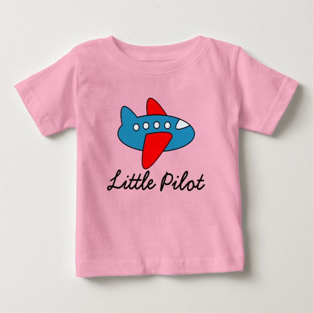 T-shirt Pour Bébé Petit maillot de bébé pilote avec dessin animé d'a (Devant)