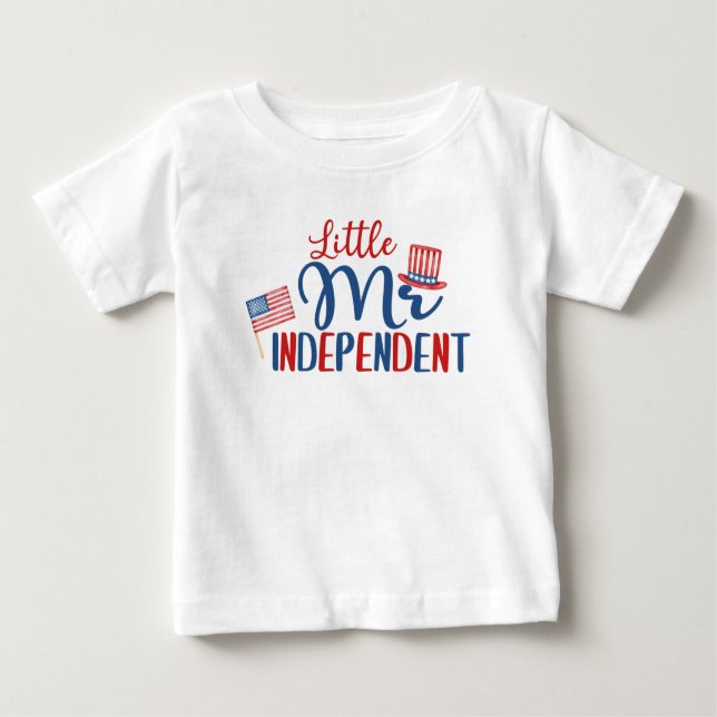 T-shirt Pour Bébé Petit Monsieur Indépendant, 4 juillet (Devant)