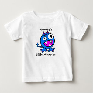 T-shirt Pour Bébé Petit Monstre de maman - Version bleue