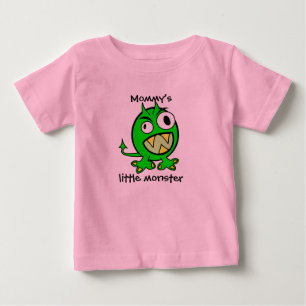 T-shirt Pour Bébé Petit Monstre de maman - Version verte