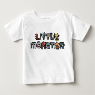 T-shirt Pour Bébé Petit monstre - le texte gribouille (le pastel)