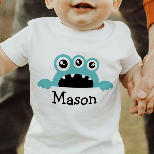 T-shirt Pour Bébé Petit Monstre mignon bébé T-shirt personnalisé (Créateur téléchargé)