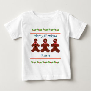 T-shirt Pour Bébé Petit Noël personnalisé Gingerbread Homme Baby T