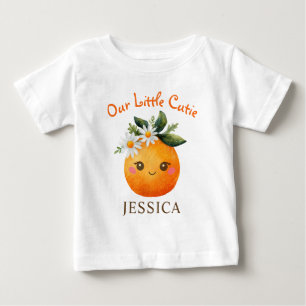 T-shirt Pour Bébé Petit Nommé Eau-Forte Orange Fruit Bébé