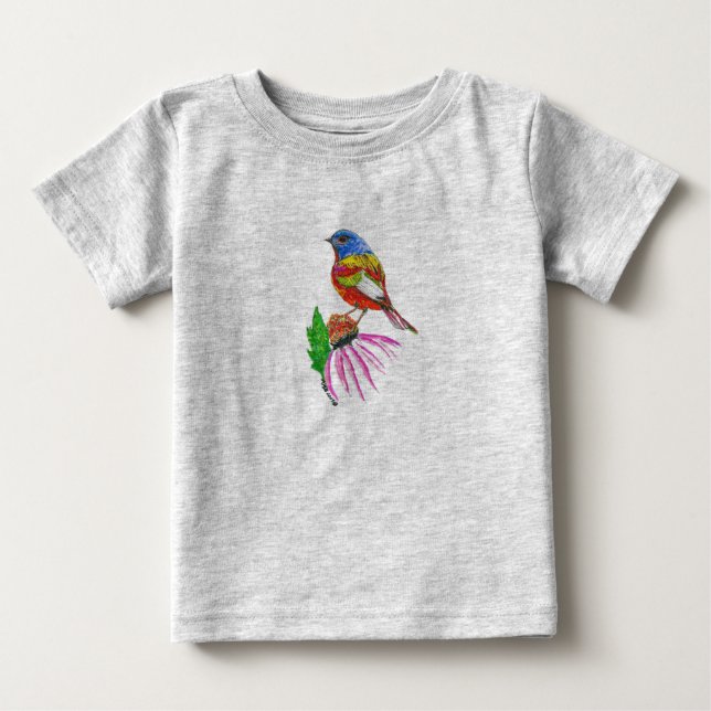 T-shirt Pour Bébé "Petit Oiseau De Beaucoup De Couleurs"T-Chemises E (Devant)