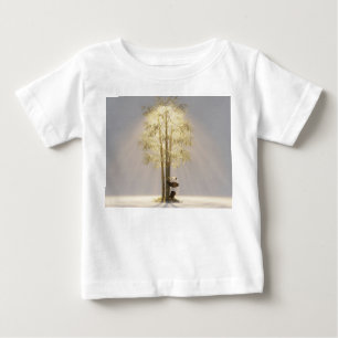 T-shirt Pour Bébé Petit Panda à l'intérieur d'une Fleur de Lotus Dew