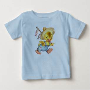 T-shirt Pour Bébé Petit pêcheur Vintage Chick