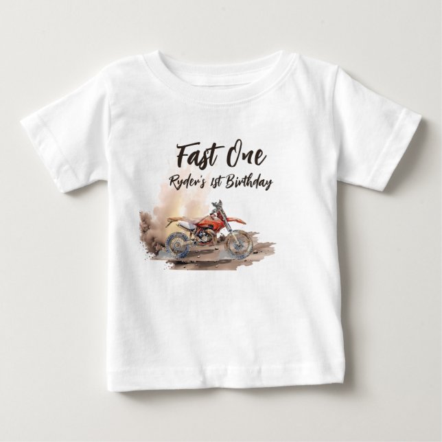 T-shirt Pour Bébé Petit Pilote Rapide Premier Anniversaire (Devant)