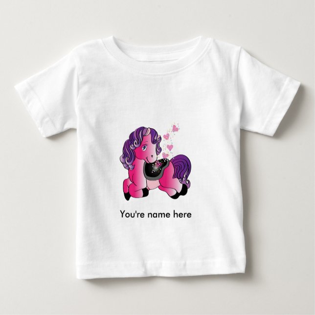 T-shirt Pour Bébé Petit poney rose (Devant)