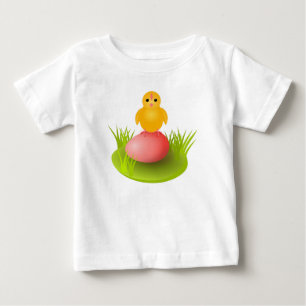 T-shirt Pour Bébé Petit poussin jaune et œuf