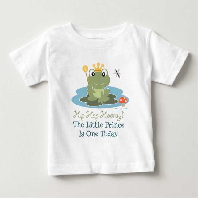 T-shirt Pour Bébé Petit Prince Frog 1er Anniversaire Longue Manche T (Devant)