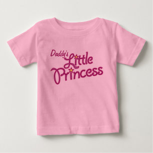 T-shirt Pour Bébé Petit Princesse de papa texte graphique fille rose