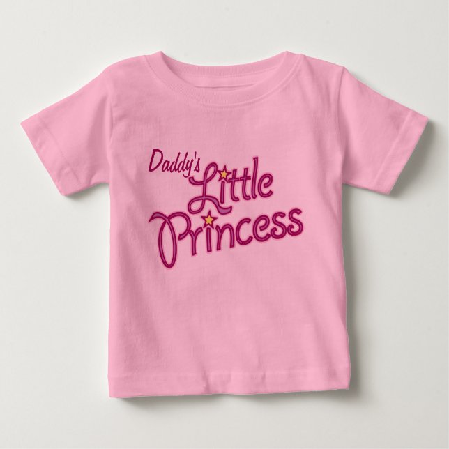 T-shirt Pour Bébé Petit Princesse de papa texte graphique fille rose (Devant)