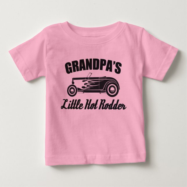 T-shirt Pour Bébé Petit Rodder HotRod de grand-enfant de grand-père (Devant)