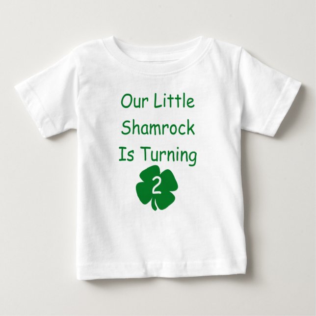 T-shirt Pour Bébé Petit Shamrock 1er anniversaire (Devant)