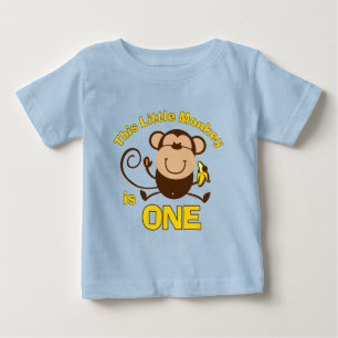 T-shirt Pour Bébé Petit singe 1er anniversaire garçon Personnalisé