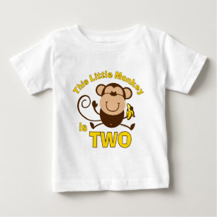 T-shirt Pour Bébé Petit singe 2e T-shirt bébé garçon d'anniversaire
