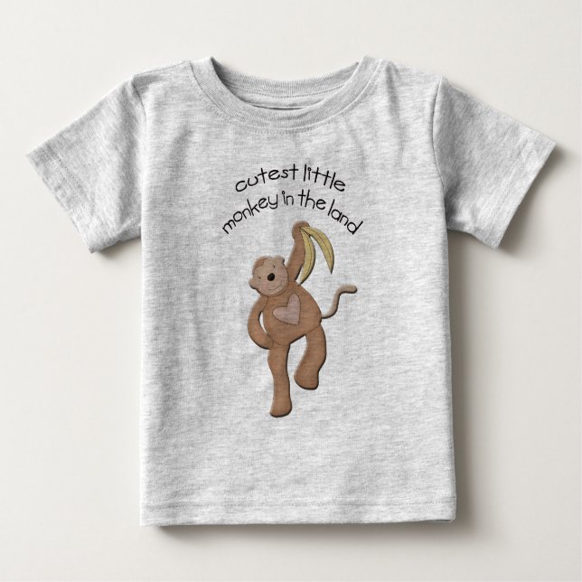 T-shirt Pour Bébé Petit singe coupé au pays (Devant)