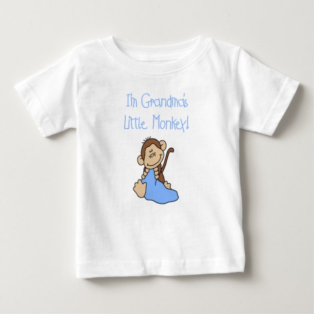 T-shirt Pour Bébé Petit singe de grand-mère - Chemises et cadeaux bl (Devant)