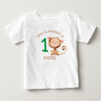 Petit Singe Garçon Première tenue d'anniversaire