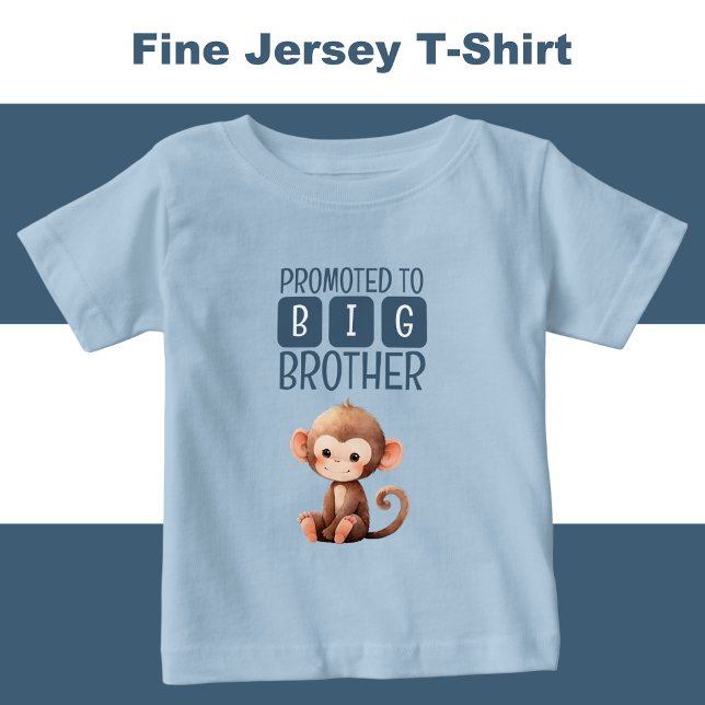 T-shirt Pour Bébé Petit singe grand frère bleu (Créateur téléchargé)