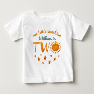 T-shirt Pour Bébé Petit soleil Nom 2e anniversaire garçon