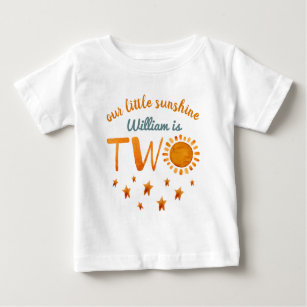 T-shirt Pour Bébé Petit soleil Nom 2e anniversaire garçon  