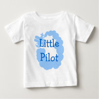 Petit t-shirt bébé pilote avec airplain volant