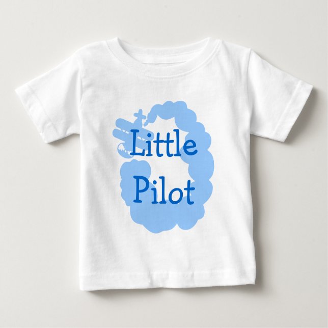 T-shirt Pour Bébé Petit t-shirt bébé pilote avec airplain volant (Devant)