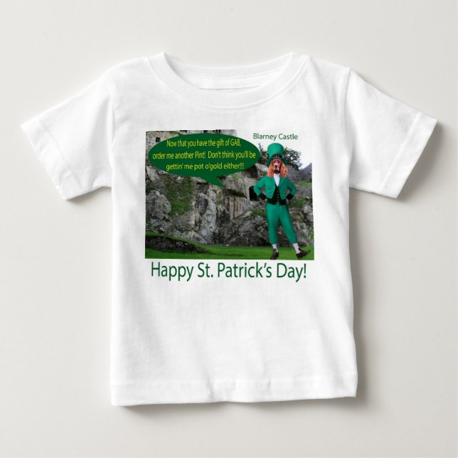 T-shirt Pour Bébé petit tee. Joyeux St. Patrick's Day. Irish setter/ (Devant)