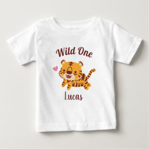 T-shirt Pour Bébé Petit Tigre Mignonne, Un Fun Sauvage