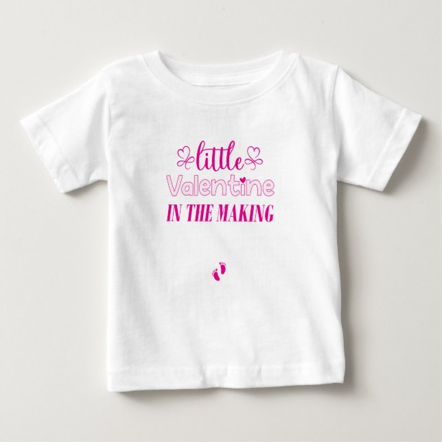 T-shirt Pour Bébé Petit Valentin En Cours, Grossesse Joli Cadeau (Devant)