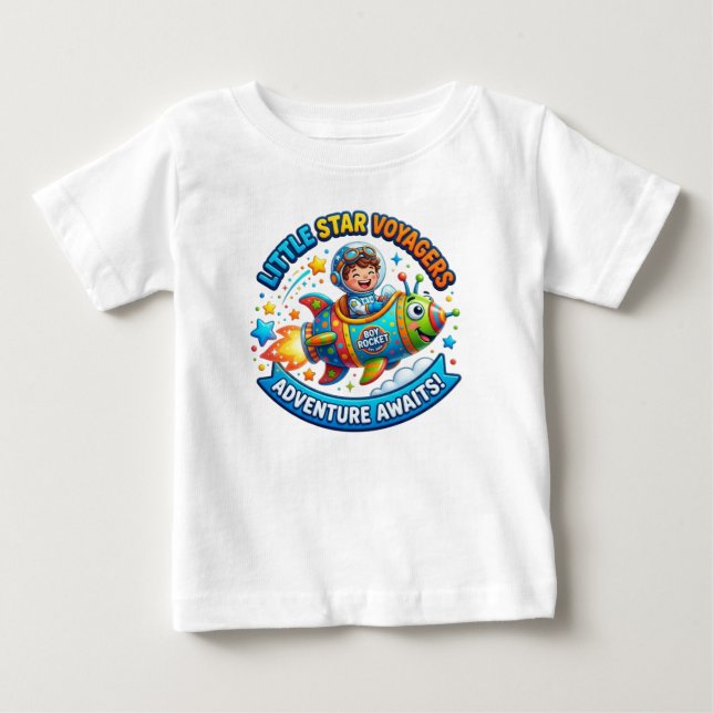 T-SHIRT POUR BÉBÉ PETIT VOYAGEUR D'ÉTOILE (Devant)