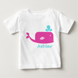 T-shirt Pour Bébé Petite baleine rose personnalisée
