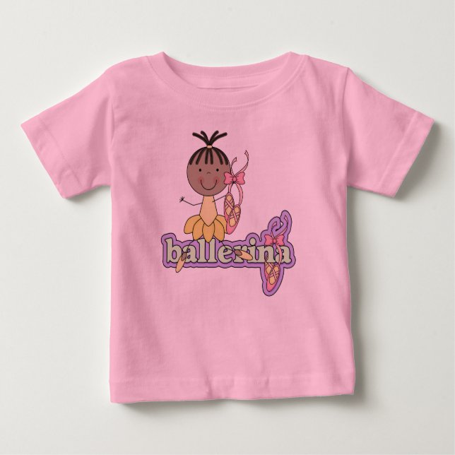 T-shirt Pour Bébé Petite ballerine - Bébé afro-américain en jaune (Devant)