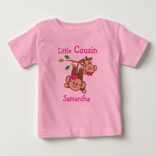 T-shirt Pour Bébé Petite cousine de singes filles customisées (Devant)