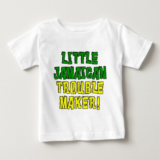 T-shirt Pour Bébé Petite créatrice de problèmes jamaïcains (Devant)