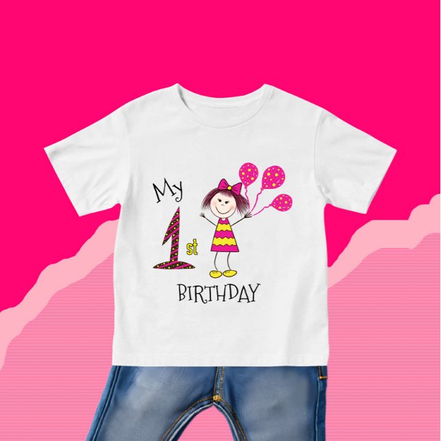 T-shirt Pour Bébé Petite fille avec des ballons  (Créateur téléchargé)