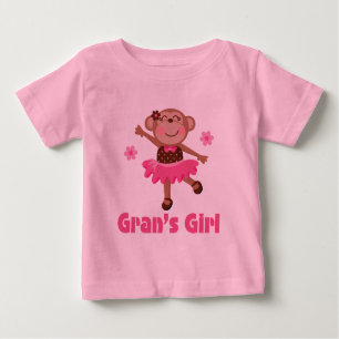 T-shirt Pour Bébé Petite fille de grand-enfant singe Ballerina Tutu 