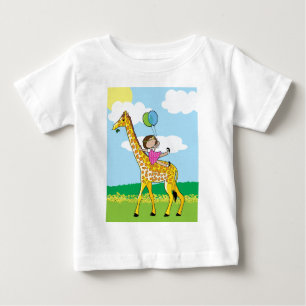 T-shirt Pour Bébé Petite fille et girafe