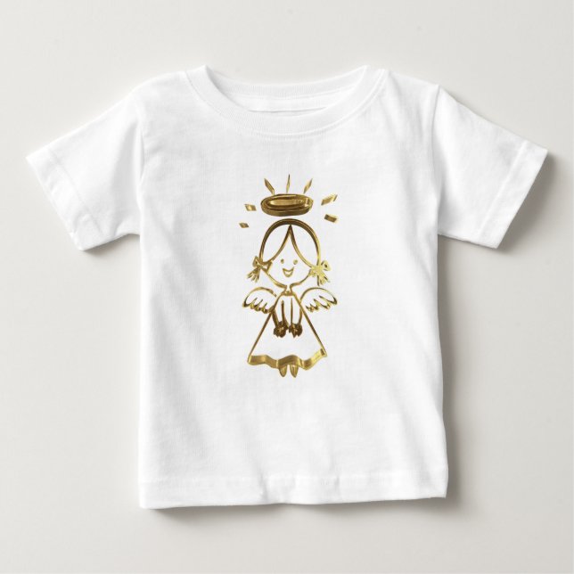 T-shirt Pour Bébé Petite fille mignonne Bébé Angel Halo Gold Look (Devant)