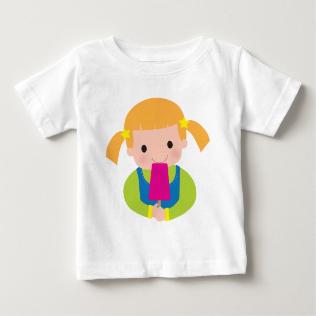 T-shirt Pour Bébé Petite fille Popsicle (Devant)