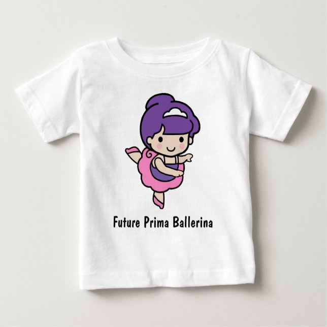 T-shirt Pour Bébé Petite fille Prima Ballerina (Devant)