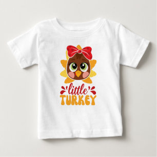 T-shirt Pour Bébé Petite fille Turquie enfants Thanksgiving