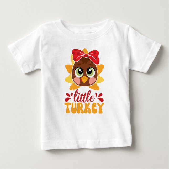 T-shirt Pour Bébé Petite fille Turquie enfants Thanksgiving (Devant)
